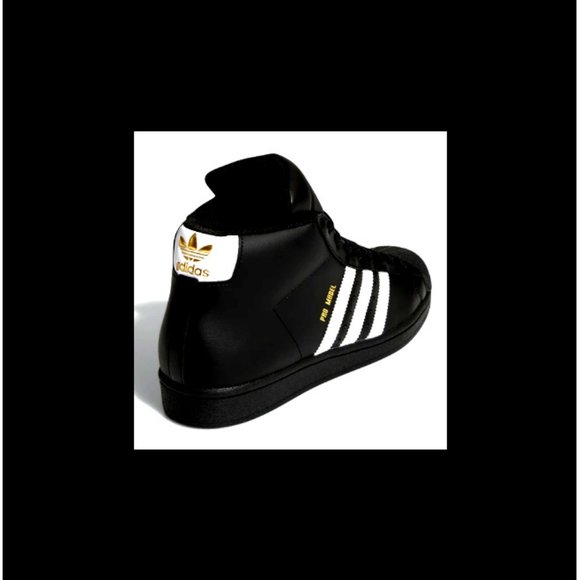 New Men\'s Adidas Originals Superstar Pro Model Athletic Leather Shoes Black/Gold main image 3